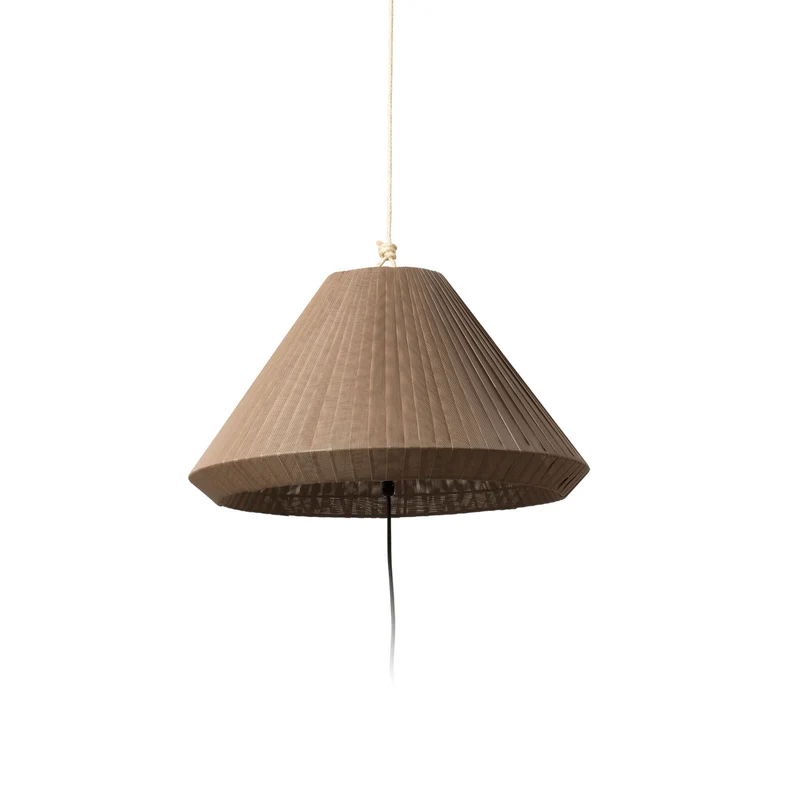 Lámpara colgante de exterior Faro Saigon 72cm E27 LED marrón IP65 T70 opal out 71584-06