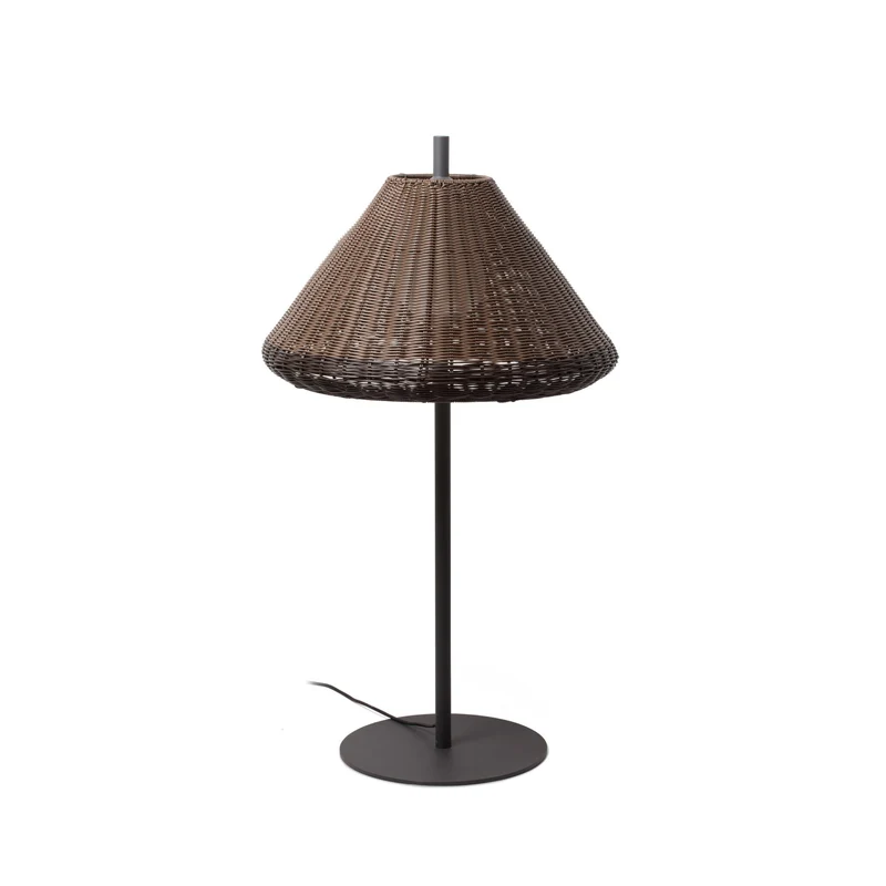 Lámpara de pie de exterior Faro Saigon 120cm E27 LED marrón IP65 W70 opal out 71575-07