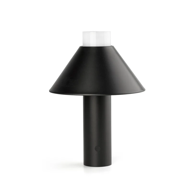 Lámpara de mesa de exterior portátil Faro Fuji 24cm LED negro satinado 2700K IP44 opal 74465