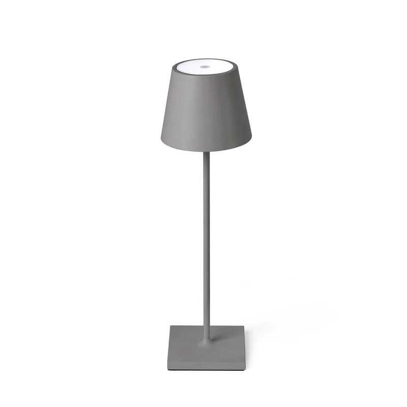 Lámpara de mesa de exterior portátil Faro Toc 38cm LED gris mate 3000K IP54 opal 70777