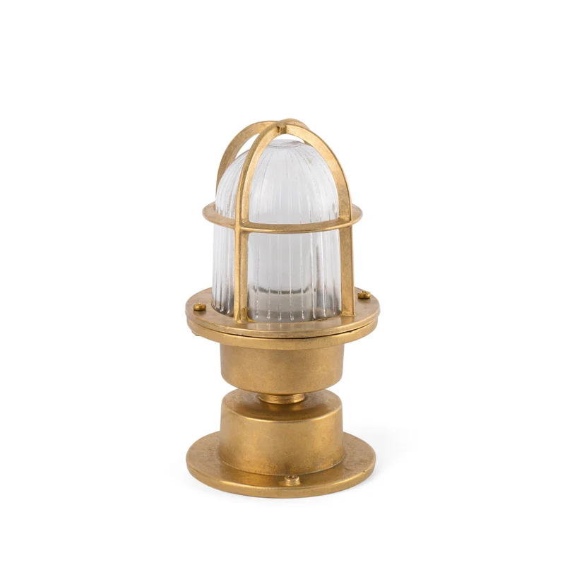 Sobremuro de exterior Faro Mauren 23cm E27 LED latón IP44 translúcido 70993