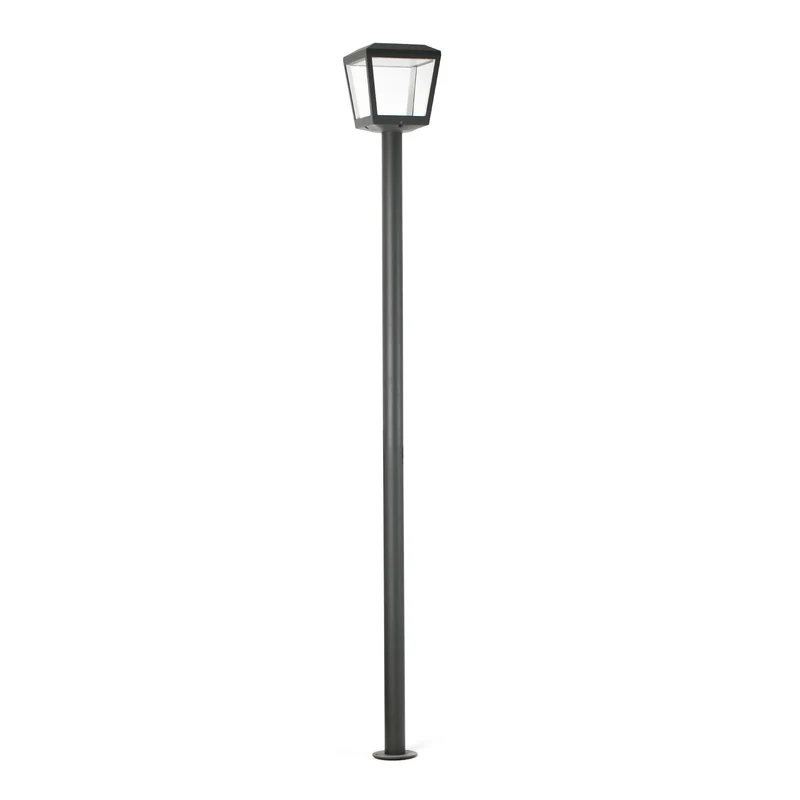 Farola de exterior Faro Plaza 219cm LED gris oscuro 3000K IP54 75607