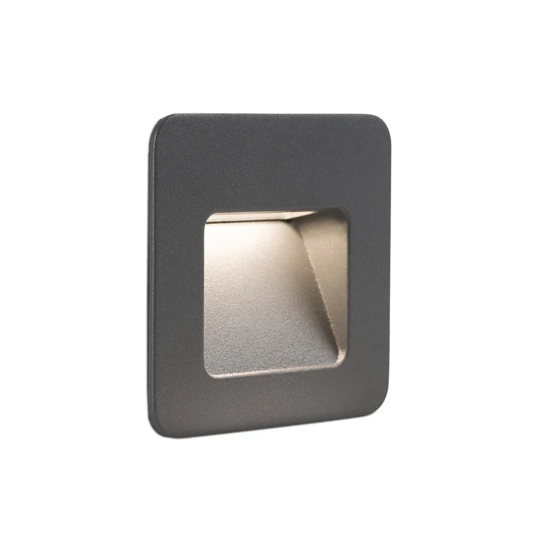 Empotrable de pared exterior Faro Nase LED gris oscuro 3000K IP44 120° sq 70398