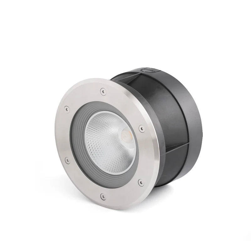 Empotrable de suelo exterior Faro Suria 12cm LED inoxidable satinado 3000K IP67 60° 22cm 70587