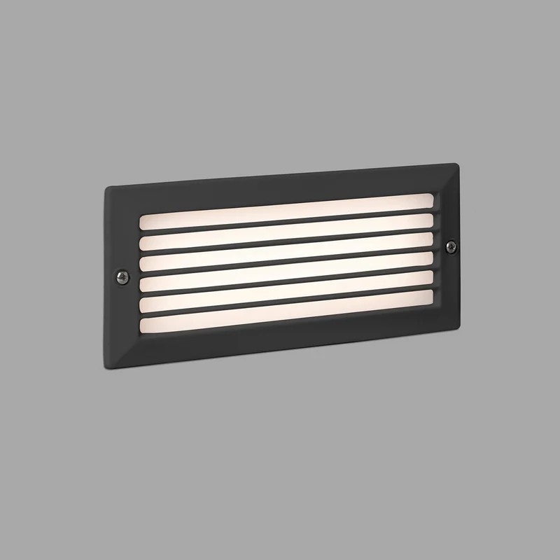 Empotrable de pared exterior Faro Stripe-1 LED gris oscuro 3000K IP54 opal 72095