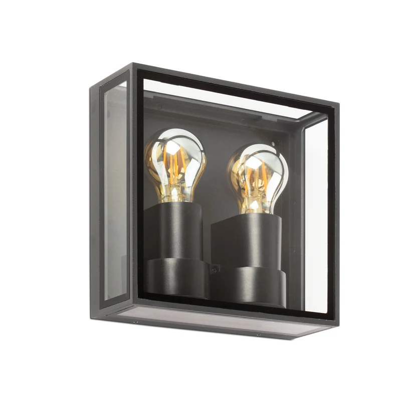 Aplique de exterior Faro Pomo 22cm E27 LED gris oscuro IP65 71306