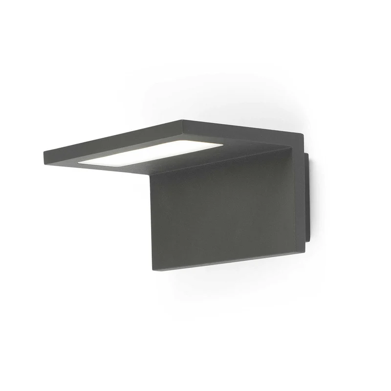 Aplique de exterior Faro Ele LED gris oscuro 3000K IP54 95° opal 74419