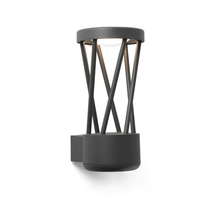 Aplique de exterior Faro Twist 30cm LED gris oscuro 3000K IP65 opal 71285