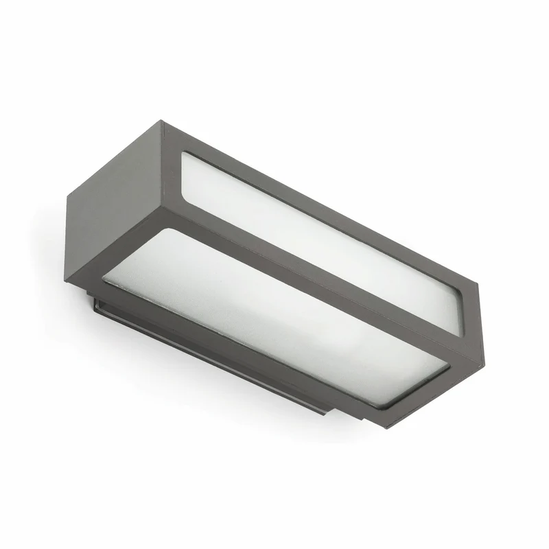 Aplique de exterior Faro Natron E27 LED gris oscuro IP54 opal 70887 para jardín
