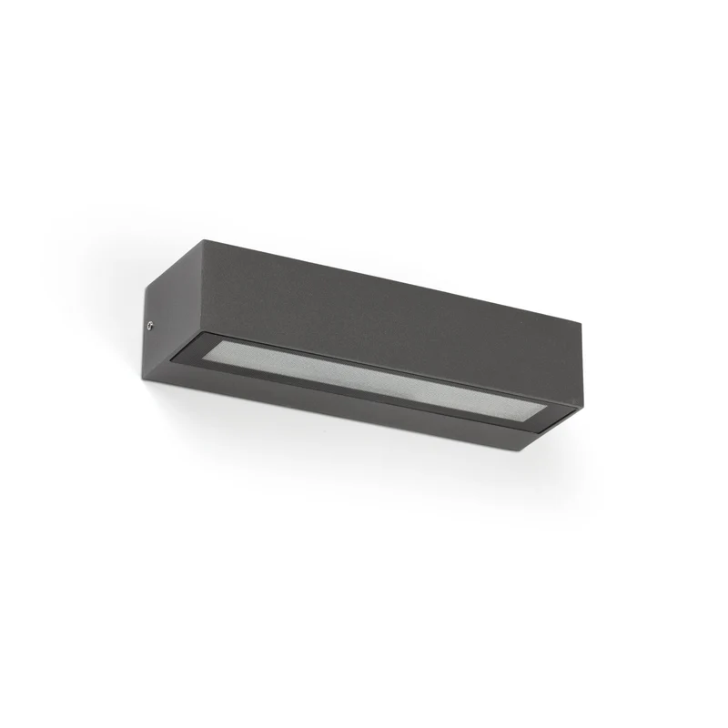 Aplique de exterior Faro Lako LED gris oscuro 3000K IP65 90° prismático 71910