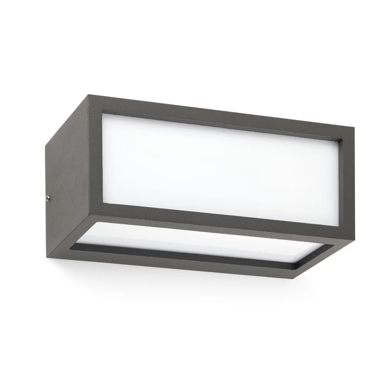 Aplique de exterior Faro Tejo 11cm E27 LED gris oscuro IP54 opal 70573