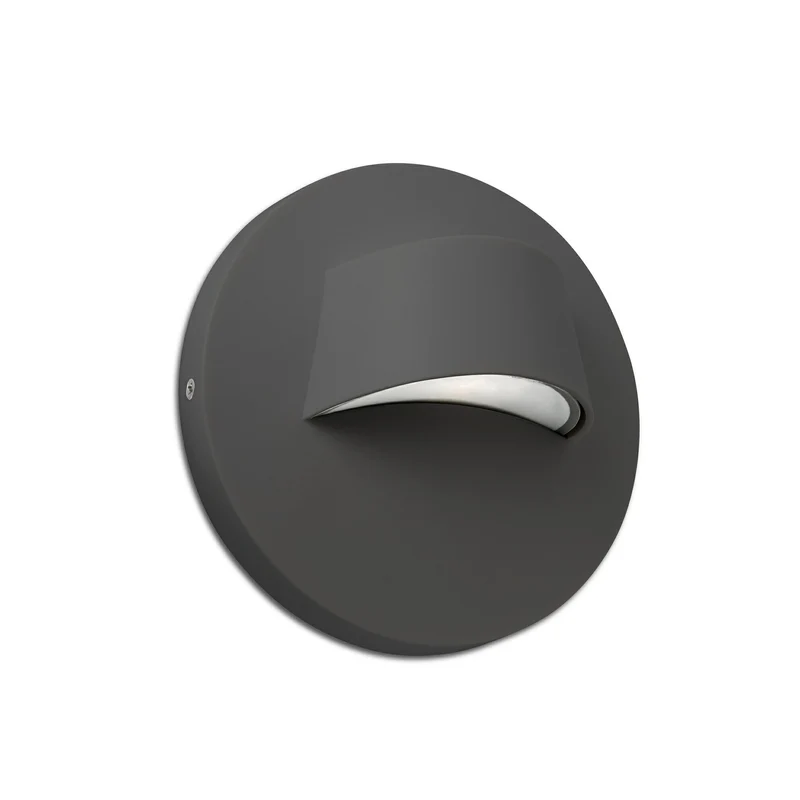 Aplique de exterior Faro Brow 12cm LED gris oscuro 3000K IP44 opal 70409 para jardín
