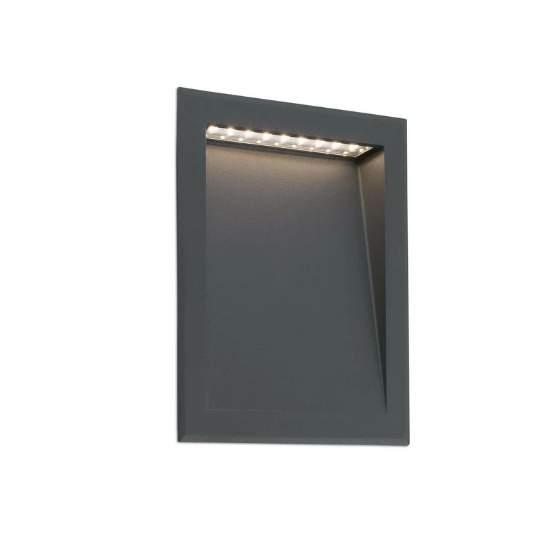 Empotrable de pared exterior Faro Soun 24cm LED gris oscuro 3000K IP65 120° 70900 para jardín