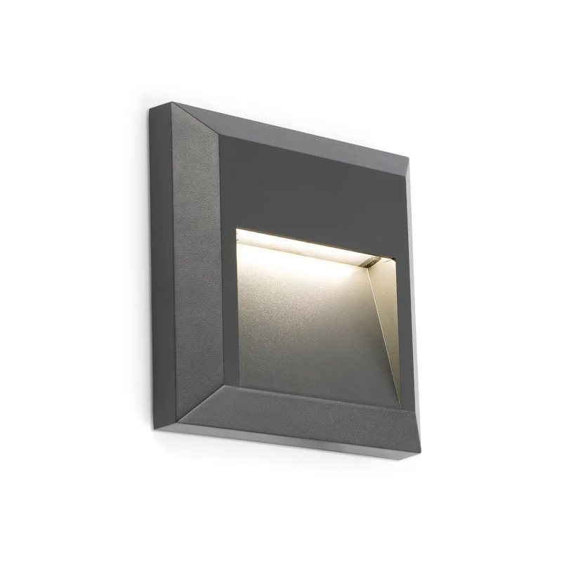 Aplique de exterior Faro Grant 12cm LED gris oscuro 3000K IP65 120° sq 70655