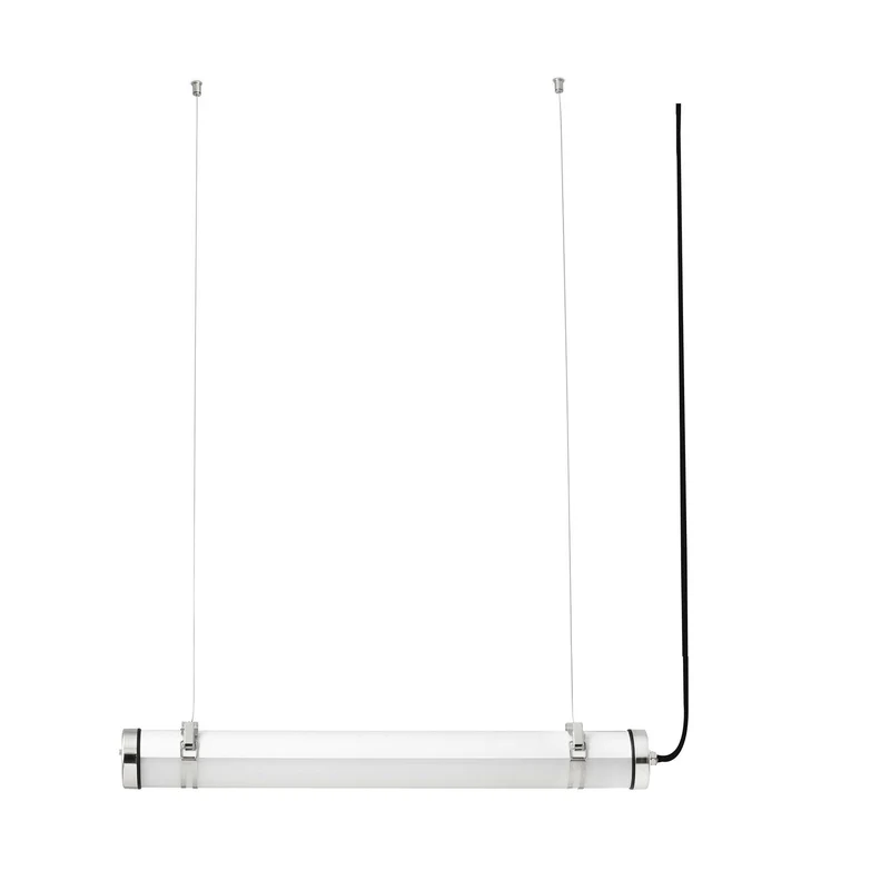 Lámpara colgante de exterior Faro Scuba 100cm LED cromo 3000K IP66 120° 20W opal 60cm 75753
