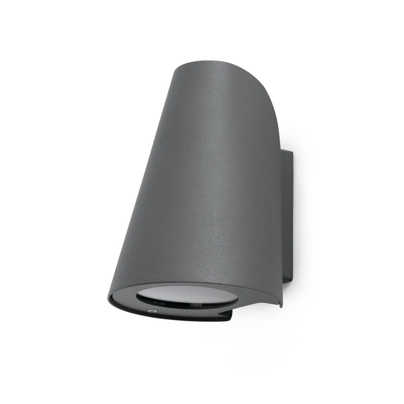 Aplique de exterior Faro Tinia 18cm E27 LED gris oscuro IP44 opal 71353