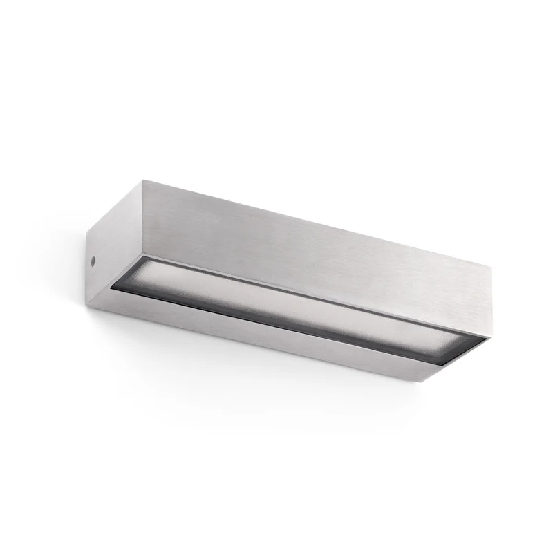 Aplique de exterior Faro Toluca LED aluminio satinado 3000K IP65 opal 71052
