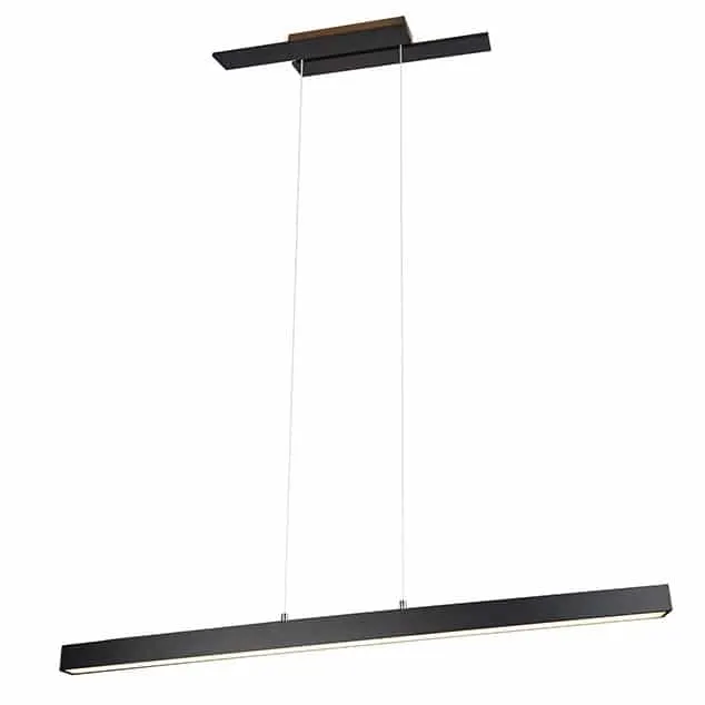 Lámpara de techo colgante Trio Belfast LED negro mate 3000K regulable 150cm 375510432
