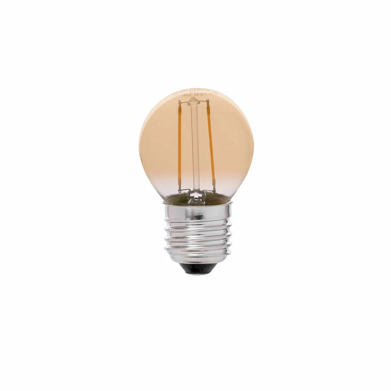 Bombilla LED Faro E27 G45 filamento ámbar 2W 2200K 17414