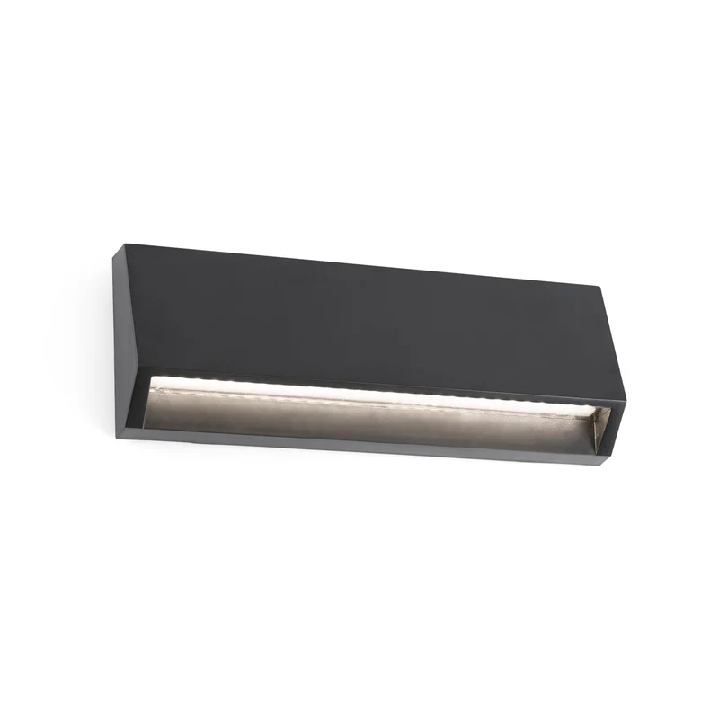 Aplique de exterior Faro Must LED gris oscuro 3000K IP65 22cm 70659 para jardín