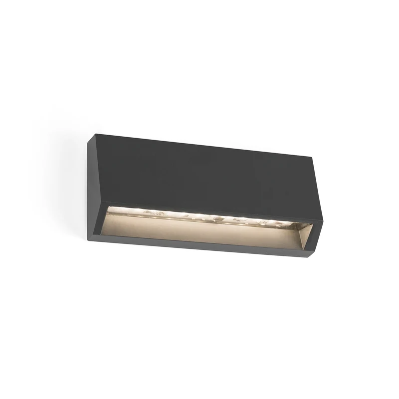 Aplique de exterior Faro Must LED gris oscuro 3000K IP65 16cm 70658 para jardín