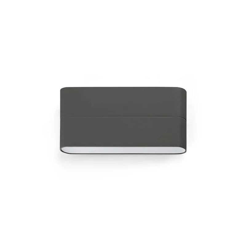 Aplique de exterior Faro Aday LED gris oscuro 3000K IP54 opal 18cm 70647