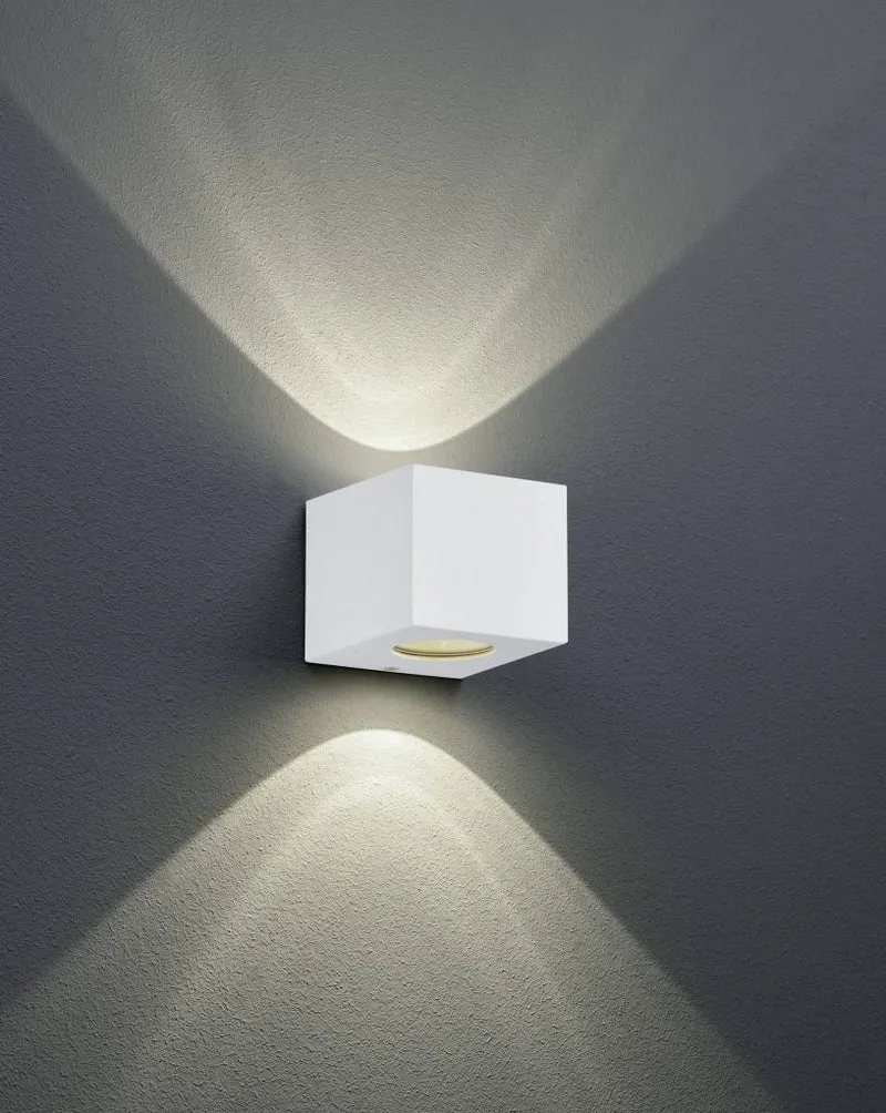 Aplique de exterior Trio Cordoba LED 2 luces blanco mate 3000K arriba y abajo IP44 R