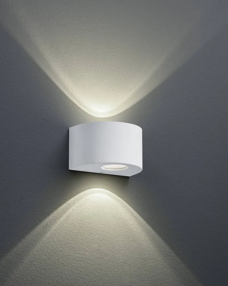 Aplique de exterior Trio Rosario LED 2 luces blanco mate 3000K arriba y abajo IP44 R