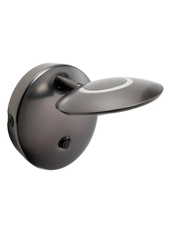 Aplique de pared MDC Zenit LED níquel satinado negro 3000K 7W 575099302