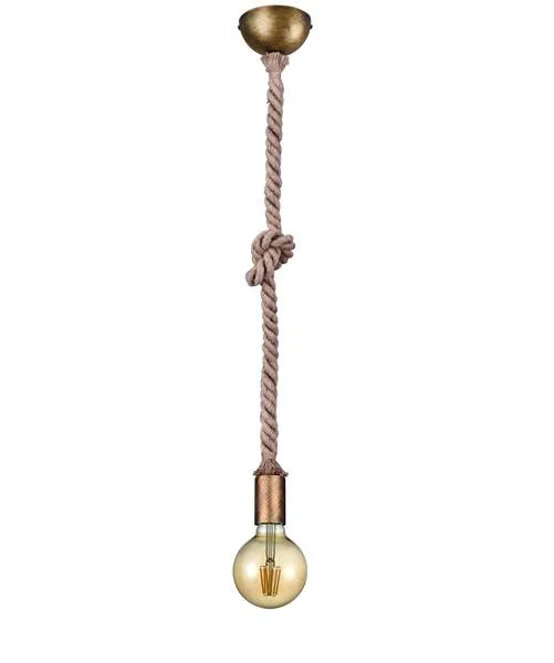 Lámpara de techo colgante Trio Rope bronce viejo 150cm 3