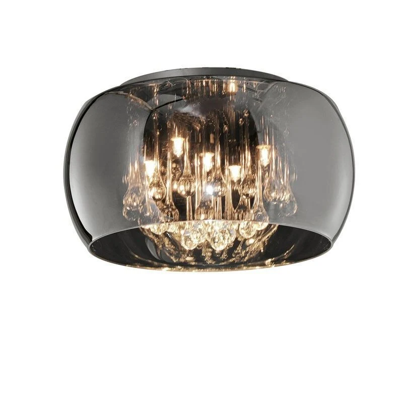 Plafón de techo Trio Vapore 5 luces vidrio cromo Ø40cm 6