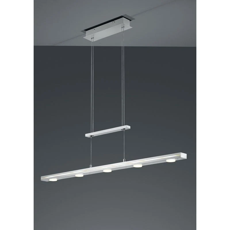 Lámpara de techo colgante Trio Lacal LED 7 luces níquel mate táctil 160cm 3