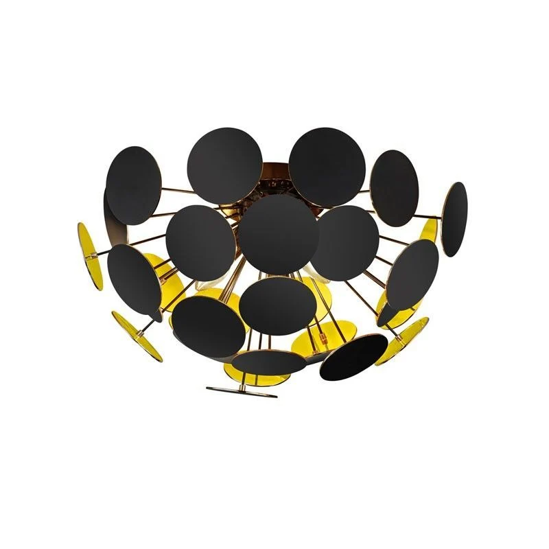 Plafón de techo Trio Discalgo 3 luces negro mate Ø54cm 609900332