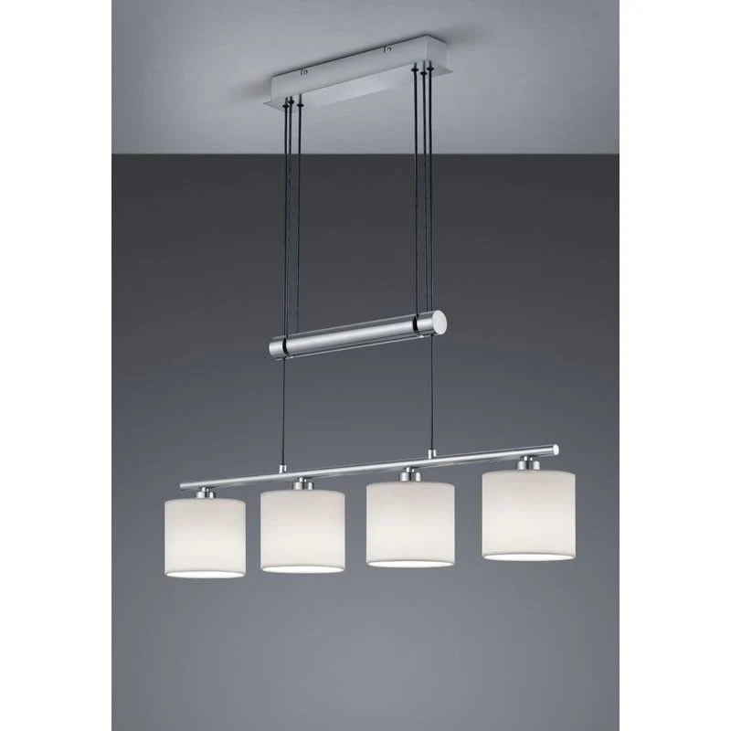 Lámpara de techo colgante Trio Garda 4 luces níquel mate 150cm 3
