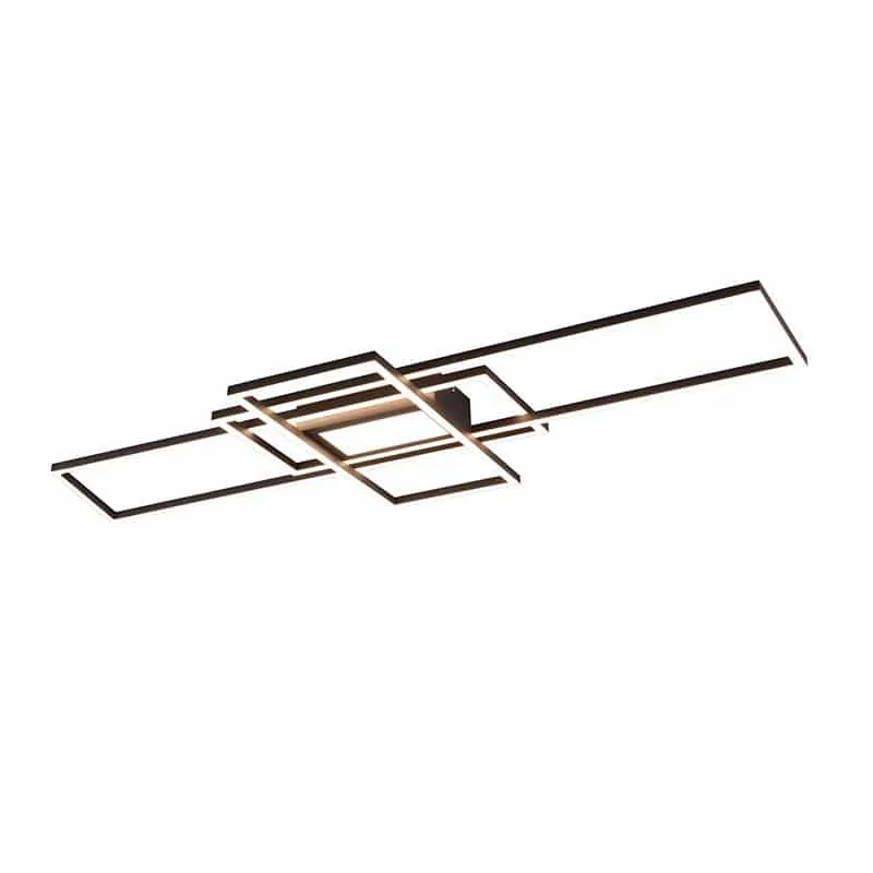 Plafón de techo Trio Irvine grande LED antracita CCT regulable con mando 105cm 6