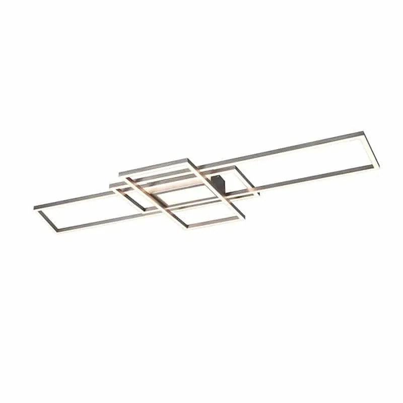 Plafón de techo Trio Irvine grande LED níquel mate CCT regulable con mando 105cm 6
