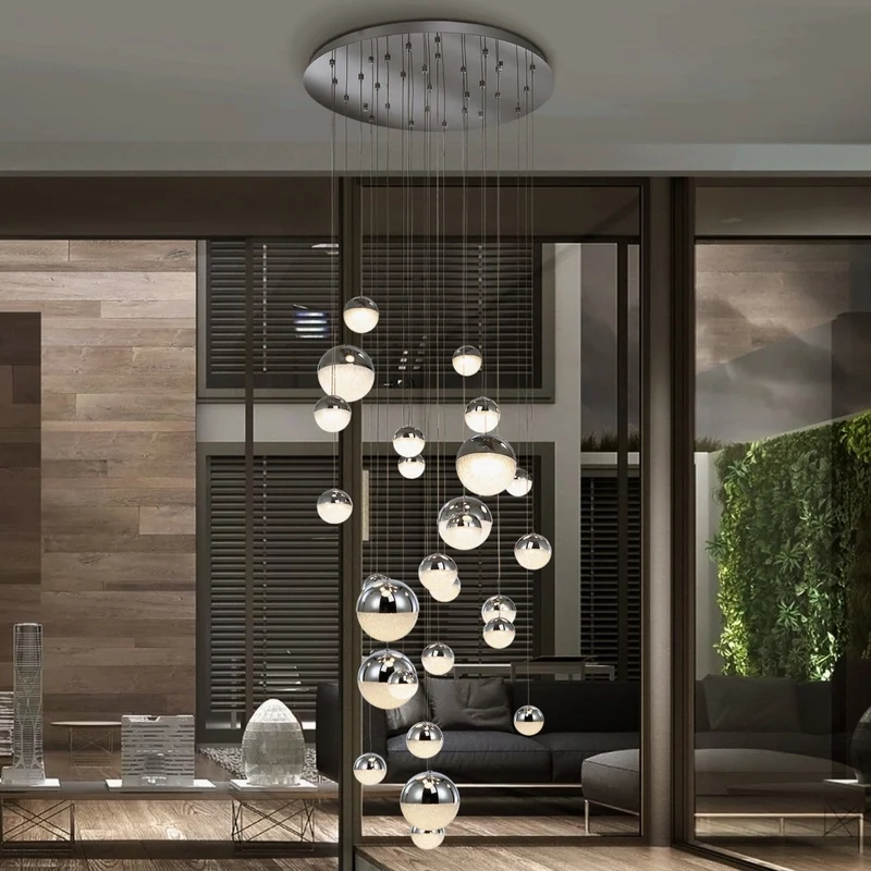 Lámpara de techo colgante Schuller Sphere grande 27 luces cromo CCT 2.6 metros Ø83cm 793971GK