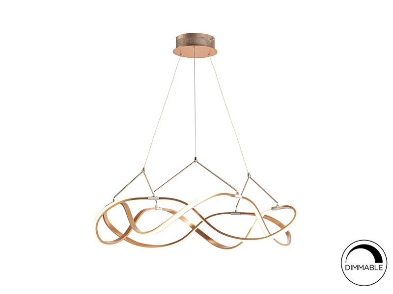Lámpara de techo colgante Schuller Molly oro rosa 3000K Ø80cm