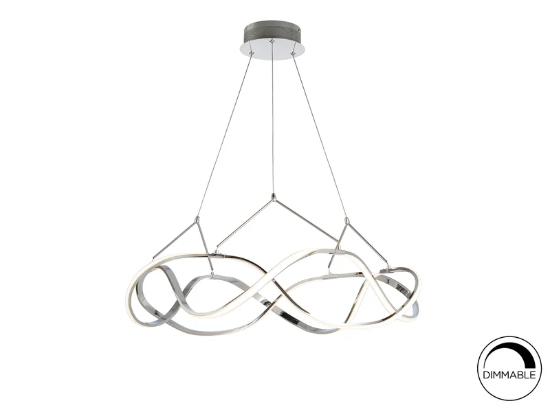Lámpara de techo colgante Schuller Molly cromo 3000K Ø80cm