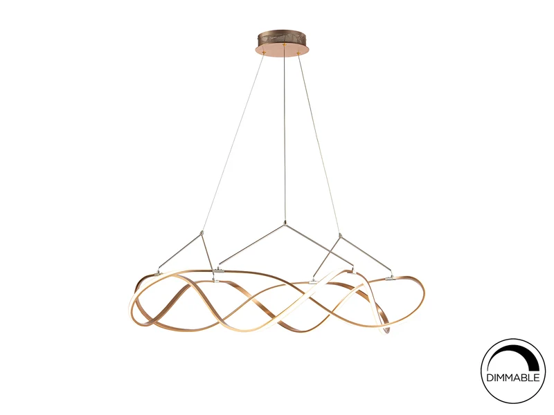 Lámpara de techo colgante Schuller Molly grande oro rosa 3000K Ø110cm