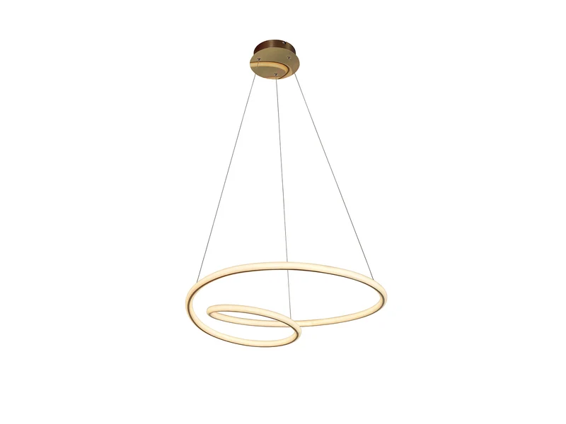 Lámpara de techo colgante Schuller Tube oro brillo 3000K Ø60cm