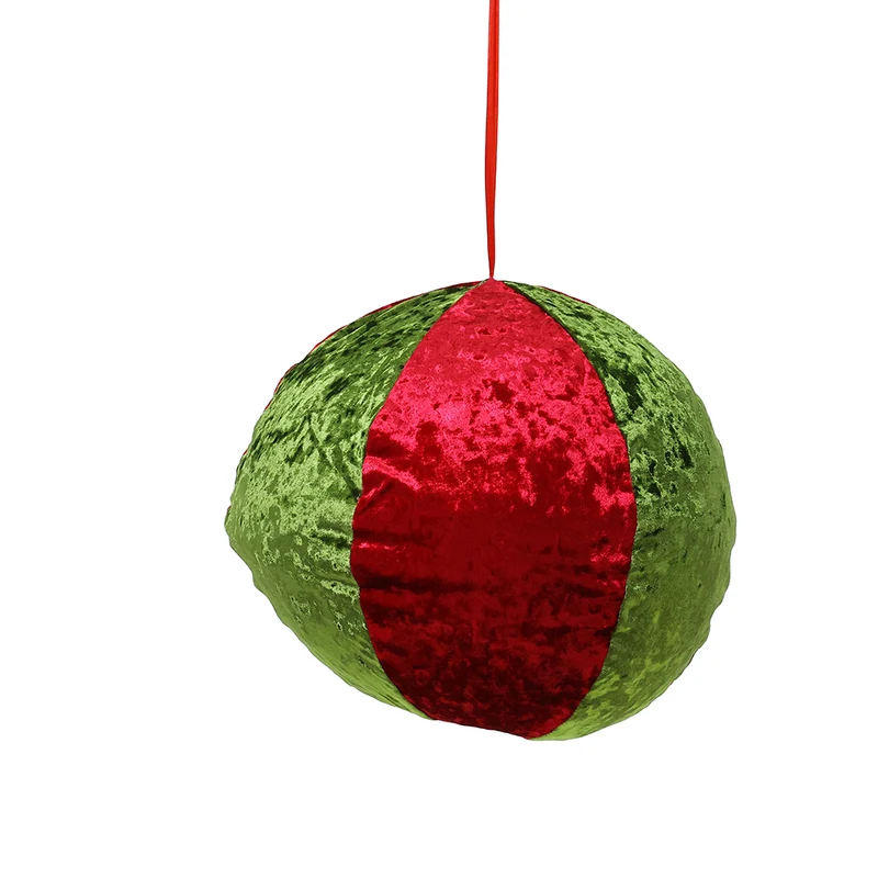 CX24014R Ornamento Puff Colapsable Verde y Rojo 40 cm.