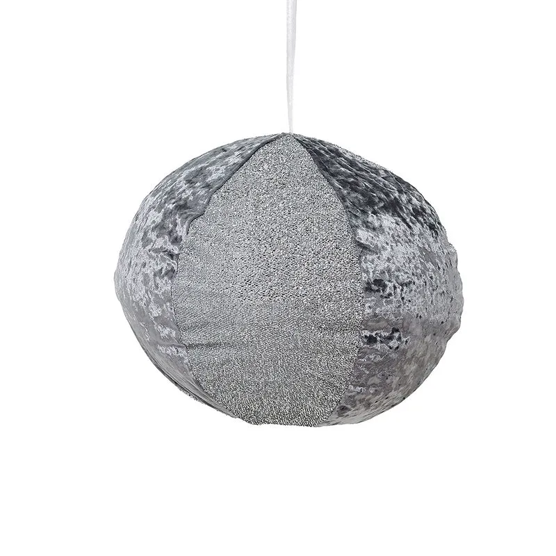 CX24014P Ornamento Puff Colapsable Gris y Plata 40 cm.