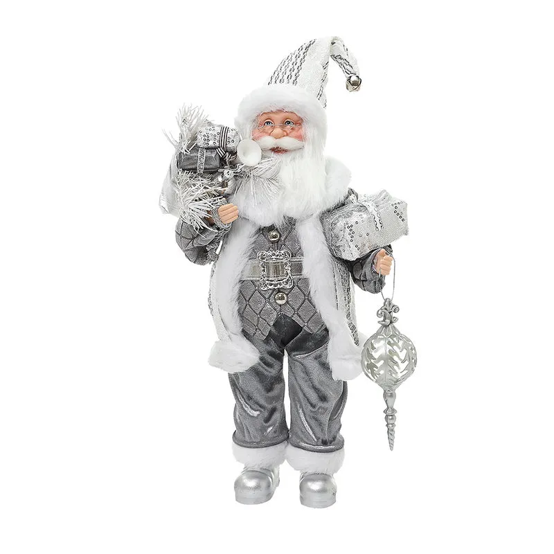 CX2425P Santa Gala Plata c/Gorro Blanco 45 cm.