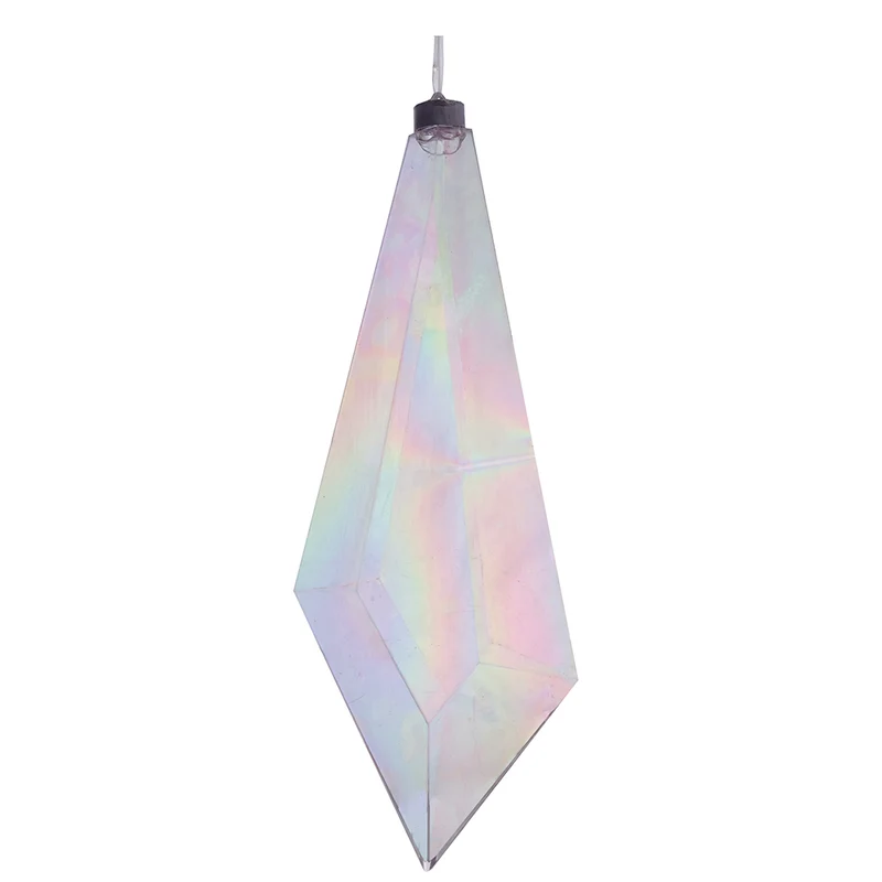 RJL474T Ornamento Prisma Transparente Iridiscente 40 cm.