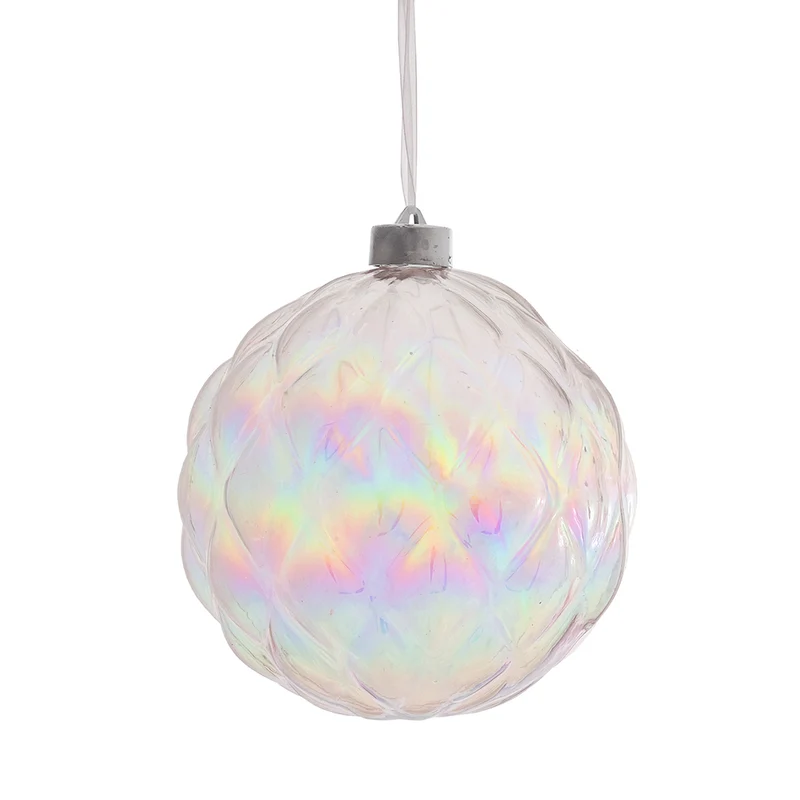 RJL462T Esfera Alcachofa Transparente Iridiscente 15 cm.
