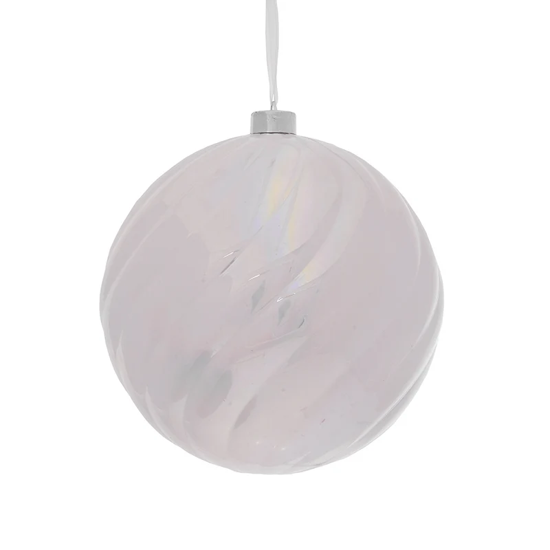 RJL459B Esfera Espiral Blanco Iridiscente 20 cm.