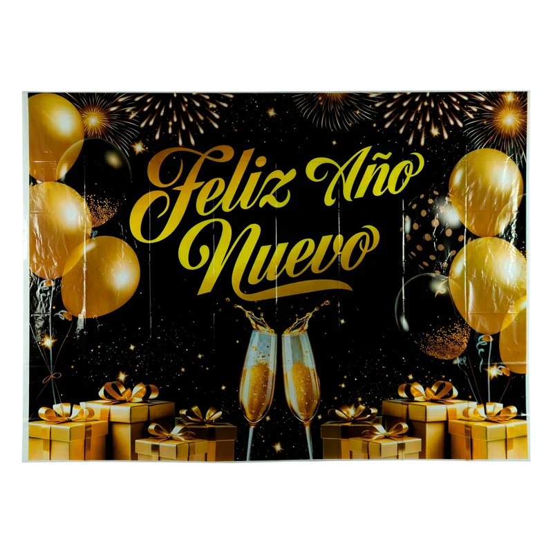 Art.13153 Fondo Decorativo Año Nuevo 121x162cm 1pz