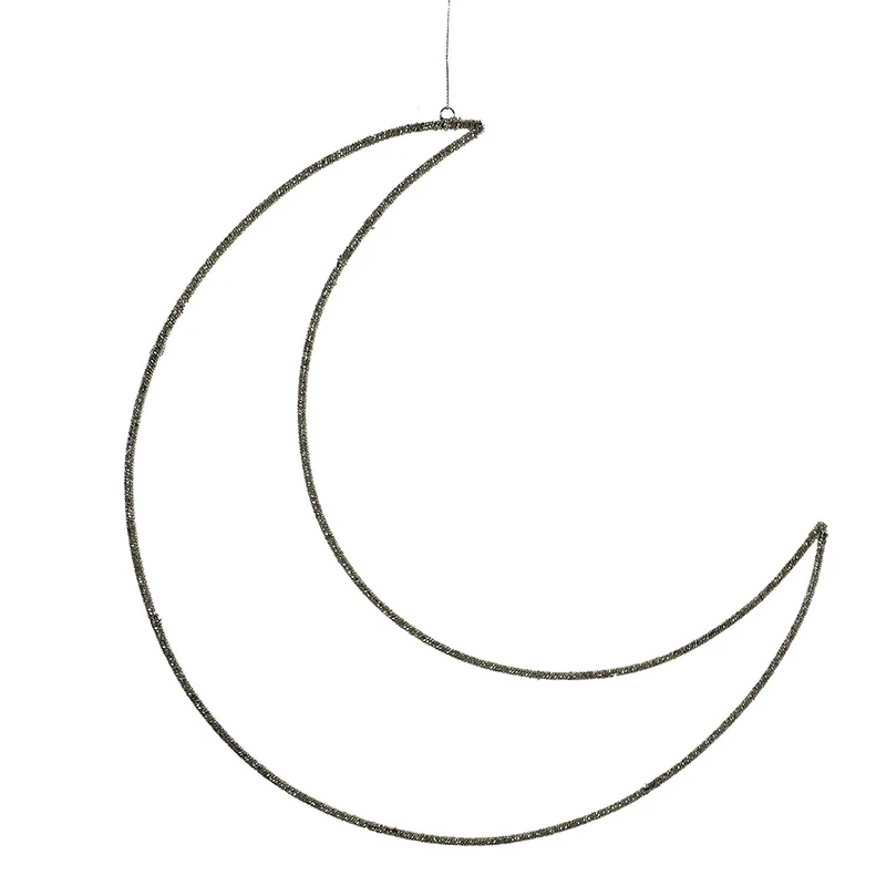 BH2536LP Luna Metal y Pedrería Plata 60 cm.