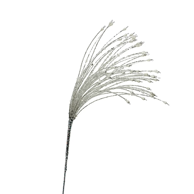 BH2503B Ornamento Fuego Artificial Blanco Pedrería 25x55 cm.
